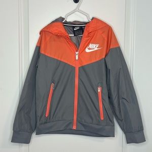 Boys Nike Rain Jacket - Size 7 - Grey and Orange